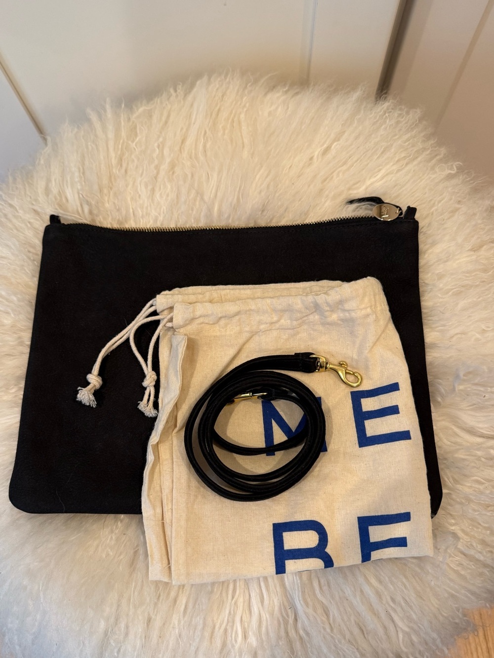 Clare V, black Flat Clutch w/ Tabs